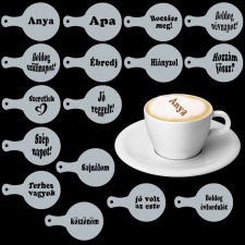 Prince Shop Cappuccino és kávé díszítő szöveges sablonok (16db) konyhai eszköz