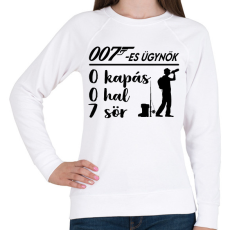 PRINTFASHION 007 ügynök horgász - Női pulóver - Fehér