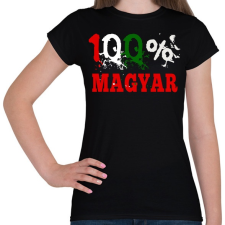 PRINTFASHION 100%MAGYAR - Női póló - Fekete női póló