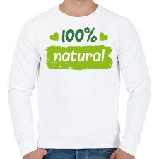 PRINTFASHION 100% natural felirat - Férfi pulóver - Fehér férfi pulóver, kardigán