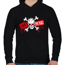 PRINTFASHION 100% Punk - Férfi kapucnis pulóver - Fekete férfi pulóver, kardigán