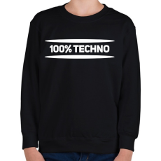PRINTFASHION 100% techno - Gyerek pulóver - Fekete