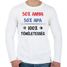 PRINTFASHION 100% tökéletesség - Férfi hosszú ujjú póló - Fehér