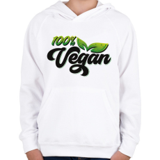 PRINTFASHION 100% Vegan - Gyerek kapucnis pulóver - Fehér