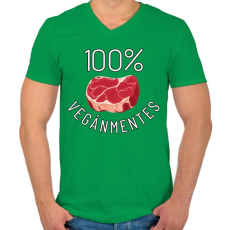 PRINTFASHION 100% VEGÁNMENTES - Férfi V-nyakú póló - Zöld