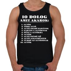 PRINTFASHION 10 dolog amit akarok - Férfi atléta - Fekete