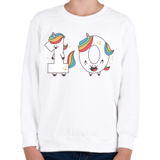 PRINTFASHION 10 éves unikornis - Gyerek pulóver - Fehér gyerek pulóver, kardigán