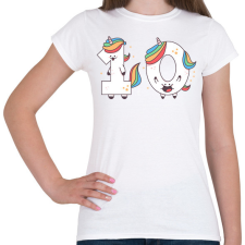 PRINTFASHION 10 éves unikornis - Női póló - Fehér női póló