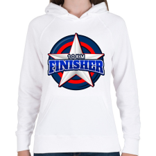 PRINTFASHION 10 KM FINISHER 2 - Női kapucnis pulóver - Fehér női pulóver, kardigán