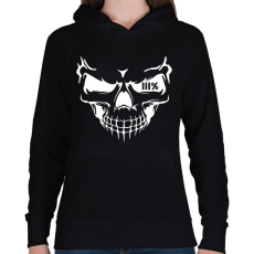 PRINTFASHION 111 skull - Női kapucnis pulóver - Fekete