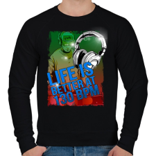 PRINTFASHION 130 BPM - Férfi pulóver - Fekete férfi pulóver, kardigán