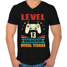PRINTFASHION 13 éves gamer - Férfi V-nyakú póló - Fekete férfi póló