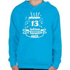 PRINTFASHION 13 lettem  - Gyerek kapucnis pulóver - Azúrkék