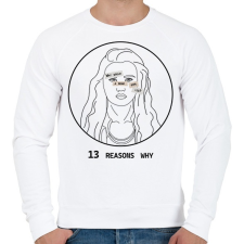 PRINTFASHION 13 reasons why - Hannah - Férfi pulóver - Fehér férfi pulóver, kardigán
