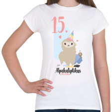 PRINTFASHION 15. Alpakaliptikus születésnap - Alpaca póló 15. születésnapra - Női póló - Fehér női póló