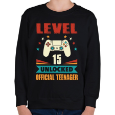 PRINTFASHION 15 éves gamer - Gyerek pulóver - Fekete gyerek pulóver, kardigán
