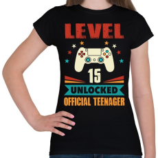 PRINTFASHION 15 éves gamer - Női póló - Fekete