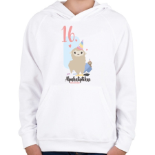 PRINTFASHION 16. Alpakaliptikus születésnap - Alpaca póló 16. születésnapra - Gyerek kapucnis pulóver - Fehér gyerek pulóver, kardigán
