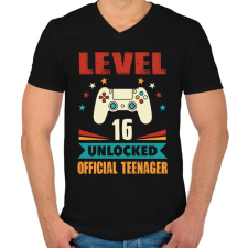 PRINTFASHION 16 éves gamer - Férfi V-nyakú póló - Fekete férfi póló