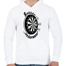 PRINTFASHION 180 Darts - Férfi kapucnis pulóver - Fehér férfi pulóver, kardigán