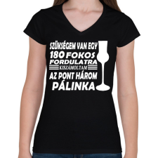 PRINTFASHION 180 fok, 3 feles - Női V-nyakú póló - Fekete női póló