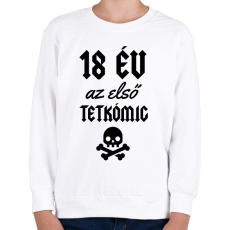 PRINTFASHION 18 év az első tetkómig - Gyerek pulóver - Fehér