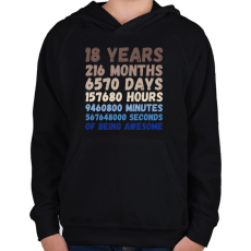 PRINTFASHION 18 Éves  - Gyerek kapucnis pulóver - Fekete