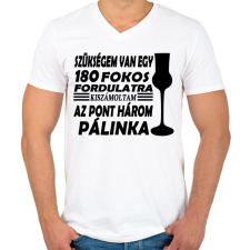 PRINTFASHION 18 fok = 3 feles - Férfi V-nyakú póló - Fehér férfi póló