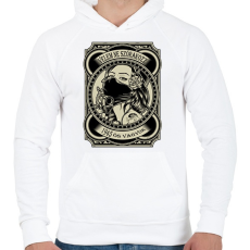 PRINTFASHION 1945 Velem ne szórakozz - Férfi kapucnis pulóver - Fehér