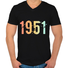 PRINTFASHION 1951 - Férfi V-nyakú póló - Fekete