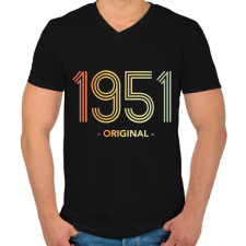 PRINTFASHION 1951 - Férfi V-nyakú póló - Fekete férfi póló