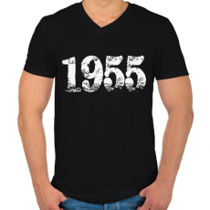 PRINTFASHION 1955 - Férfi V-nyakú póló - Fekete