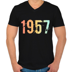 PRINTFASHION 1957 - Férfi V-nyakú póló - Fekete