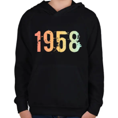 PRINTFASHION 1958 - Gyerek kapucnis pulóver - Fekete