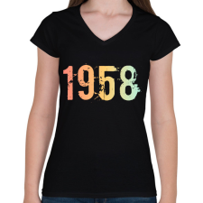 PRINTFASHION 1958 - Női V-nyakú póló - Fekete női póló