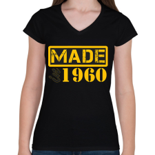 PRINTFASHION 1960 - Női V-nyakú póló - Fekete női póló