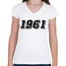 PRINTFASHION 1961 - Női V-nyakú póló - Fehér női póló