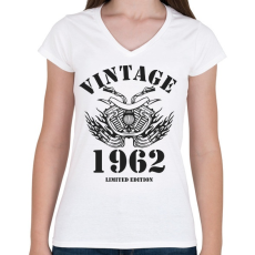 PRINTFASHION 1962 - Női V-nyakú póló - Fehér