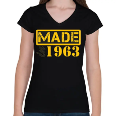 PRINTFASHION 1963 - Női V-nyakú póló - Fekete