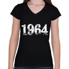 PRINTFASHION 1964 - Női V-nyakú póló - Fekete