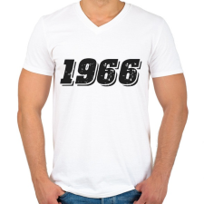 PRINTFASHION 1966 - Férfi V-nyakú póló - Fehér férfi póló