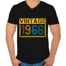 PRINTFASHION 1966 - Férfi V-nyakú póló - Fekete férfi póló