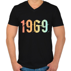 PRINTFASHION 1969 - Férfi V-nyakú póló - Fekete