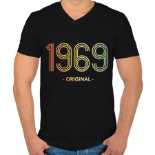 PRINTFASHION 1969 - Férfi V-nyakú póló - Fekete férfi póló