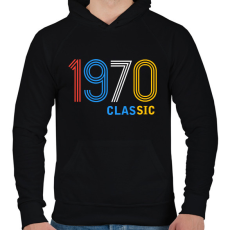 PRINTFASHION 1970 - Férfi kapucnis pulóver - Fekete