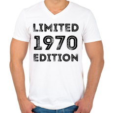 PRINTFASHION 1970 - Férfi V-nyakú póló - Fehér