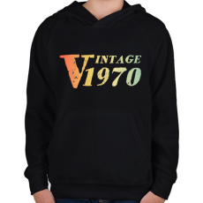 PRINTFASHION 1970 - Gyerek kapucnis pulóver - Fekete