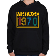 PRINTFASHION 1970 - Gyerek kapucnis pulóver - Fekete