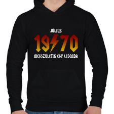 PRINTFASHION 1970 július - Legenda születik (ACDC stílus) - Férfi kapucnis pulóver - Fekete férfi pulóver, kardigán