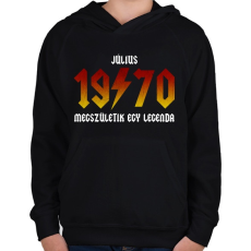 PRINTFASHION 1970 július - Legenda születik (ACDC stílus) - Gyerek kapucnis pulóver - Fekete